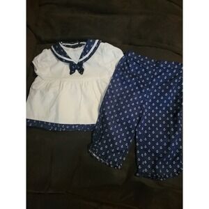 Janie and jack layette line petite‎ sailor outfit top and pants 6 12 months